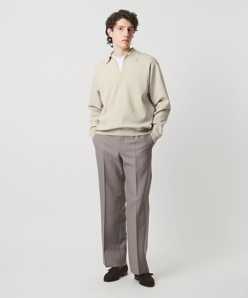 UNITED ARROWS（ユナイテッドアローズ）の「フォーシーズンズ ミラノリブ スキッパー ニット（ニット/セーター・メンズ・ナチュラル/ダークグレー・L/S/M/XL）」の4枚目の写真