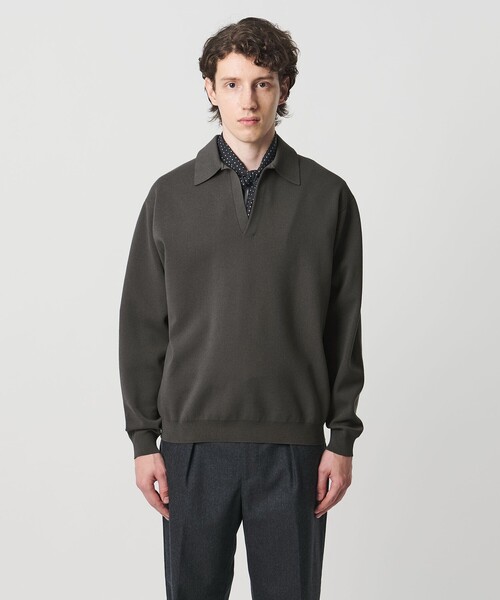 UNITED ARROWS（ユナイテッドアローズ）の「フォーシーズンズ ミラノリブ スキッパー ニット（ニット/セーター・メンズ・ナチュラル/ダークグレー・L/S/M/XL）」の7枚目の写真