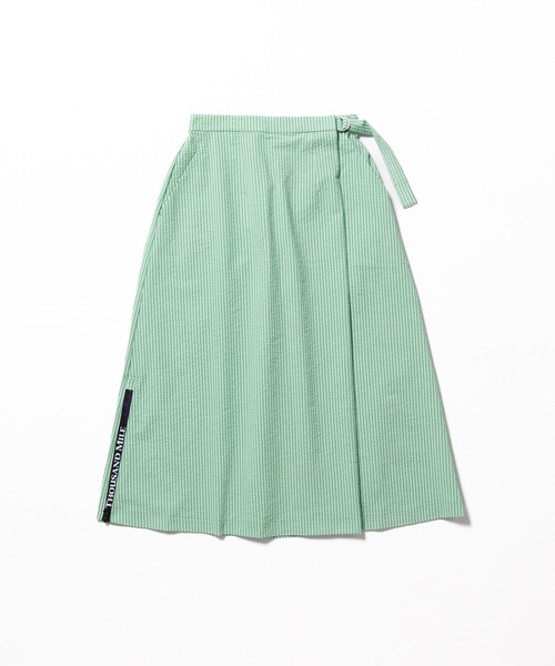 [L's]WRAPPED SKIRT SEERSUCKER STRIPE/ラップスカートシアサッカーストライプ