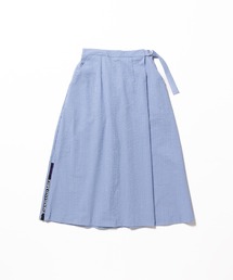 [L's]WRAPPED SKIRT SEERSUCKER STRIPE/ラップスカートシアサッカーストライプ