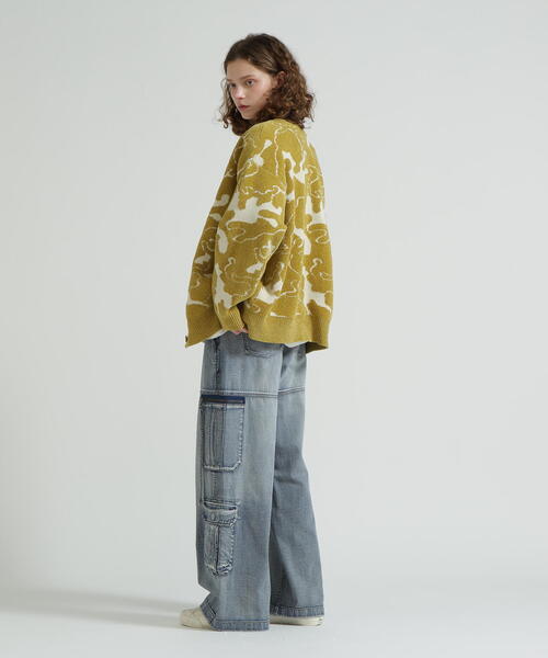 AVIREX（アヴィレックス）の「《直営店限定》BOUCLE CAMO KINT CARDIGAN（カーディガン/ボレロ・レディース・ネイビー/イエロー・F）」の20枚目の写真