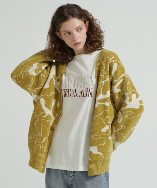 セール】《直営店限定》BOUCLE CAMO KINT CARDIGAN（カーディガン