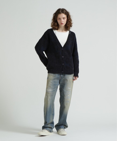 AVIREX（アヴィレックス）の「《直営店限定》BOUCLE CAMO KINT CARDIGAN（カーディガン/ボレロ・レディース・ネイビー/イエロー・F）」の15枚目の写真