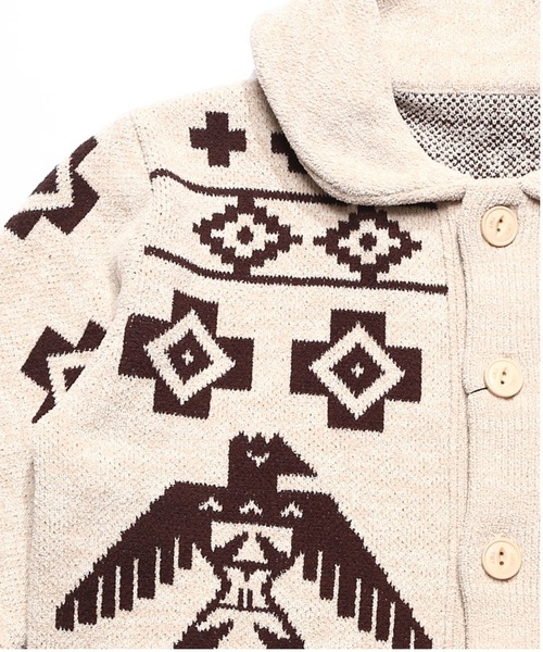 TMT(ティーエムティー)の「EAGLE KNIT CARDIGAN(カーディガン/ボレロ・メンズ・ベージュ/ネイビー・MEDIUM/LARGE/X-LARGE)」の6枚目の写真