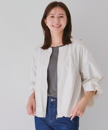 ノーカラーバルーンブルゾン