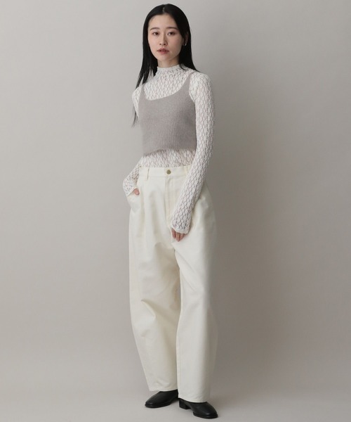 A part by（アパートバイ）の「フォックスカシミヤウールキャミ（キャミソール・レディース・ライトベージュ/グレー・FREE）」の3枚目の写真