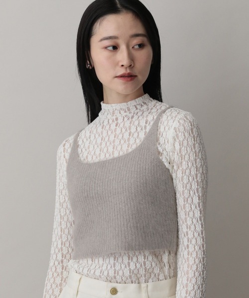 A part by（アパートバイ）の「フォックスカシミヤウールキャミ（キャミソール・レディース・ライトベージュ/グレー・FREE）」の8枚目の写真