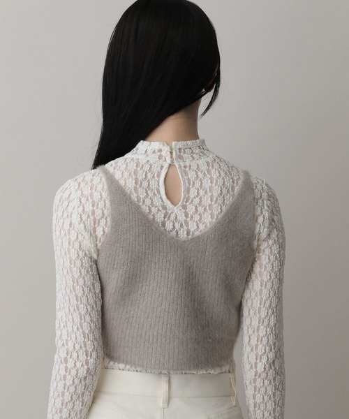 A part by（アパートバイ）の「フォックスカシミヤウールキャミ（キャミソール・レディース・ライトベージュ/グレー・FREE）」の10枚目の写真