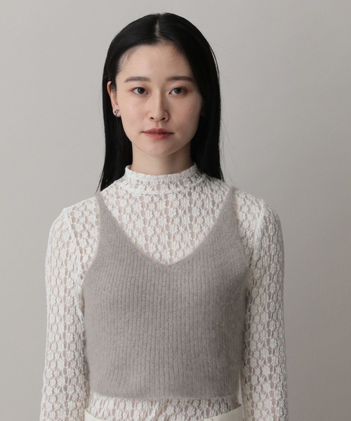 A part by（アパートバイ）の「フォックスカシミヤウールキャミ（キャミソール・レディース・ライトベージュ/グレー・FREE）」の15枚目の写真