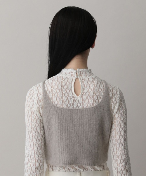 A part by（アパートバイ）の「フォックスカシミヤウールキャミ（キャミソール・レディース・ライトベージュ/グレー・FREE）」の17枚目の写真