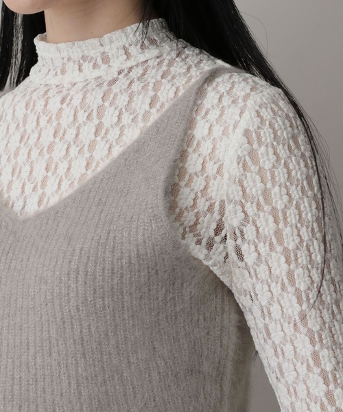 A part by（アパートバイ）の「フォックスカシミヤウールキャミ（キャミソール・レディース・ライトベージュ/グレー・FREE）」の16枚目の写真