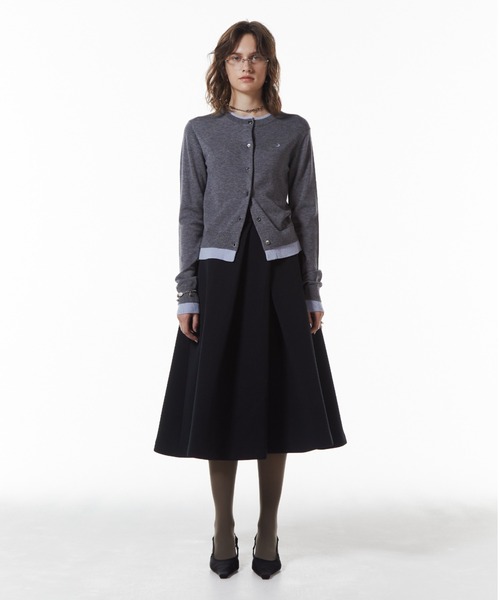 JOSE MOON（ジョゼムーン）の「BONDING TUCK FLARE SKIRT/ボンディングタックフレアスカート（スカート・レディース・ブラック/グレー・36/38）」の13枚目の写真