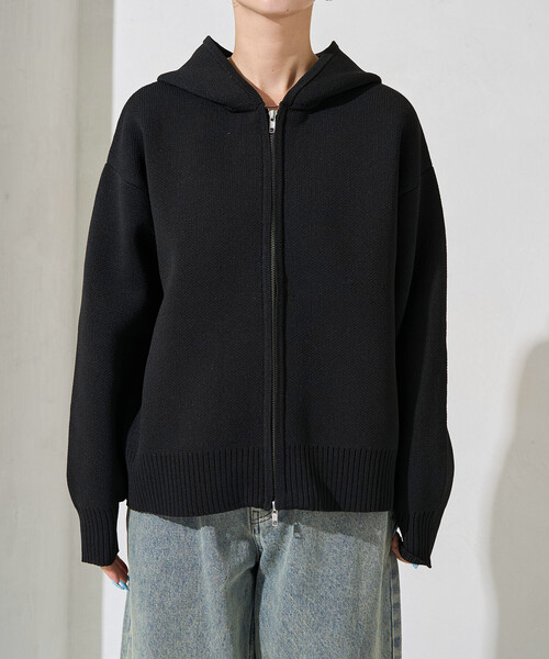 【極美品】MARK&LONA フルジップ ニットパーカー 38 9a772398752e35fbae3f53319c4820