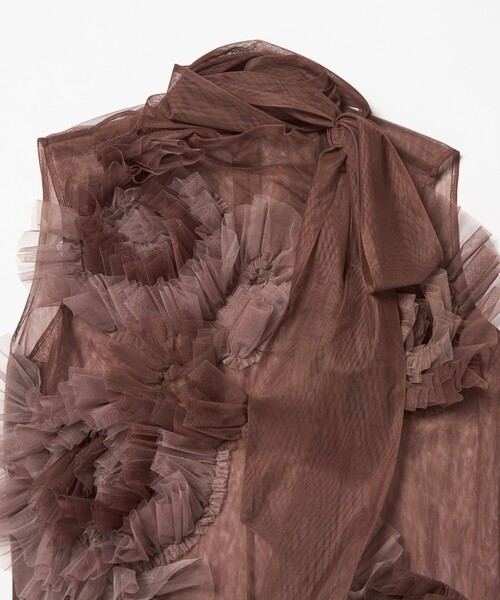 ヴィヴィアーノチュールトップス最終価格 25ss未使用ヴィヴィアーノVIVIANOチュールフリルトップス 25ss未使用