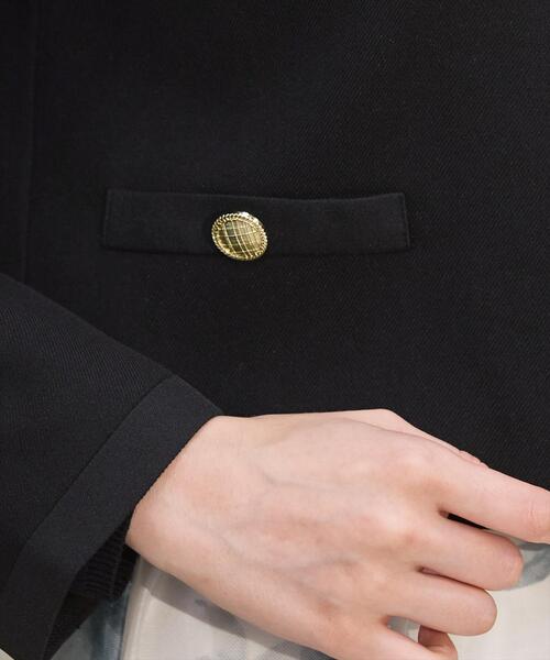 SWINGLE（スウィングル）の「ノーカラーリボンジャケット（ノーカラージャケット・レディース・ブラック/オフホワイト・SMALL/MEDIUM）」の20枚目の写真