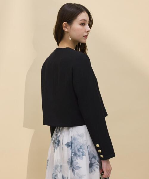 SWINGLE（スウィングル）の「ノーカラーリボンジャケット（ノーカラージャケット・レディース・ブラック/オフホワイト・SMALL/MEDIUM）」の22枚目の写真