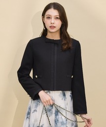 Christian Dior ノーカラージャケット　ショート丈　黒 半袖　M Christian Dior ノーカラージャケット ショート丈 黒 半袖 M