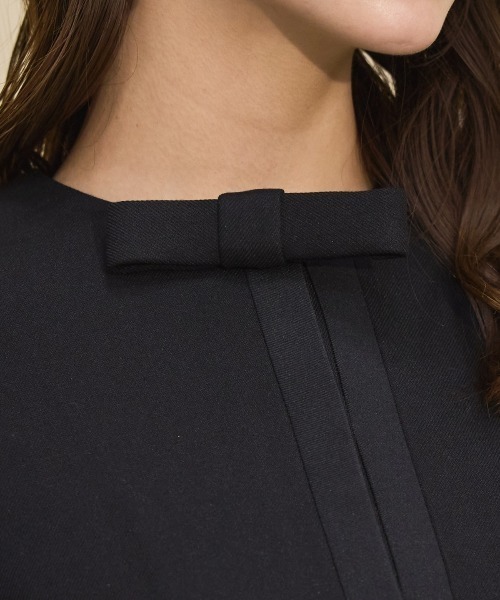 SWINGLE（スウィングル）の「ノーカラーリボンジャケット（ノーカラージャケット・レディース・ブラック/オフホワイト・SMALL/MEDIUM）」の7枚目の写真