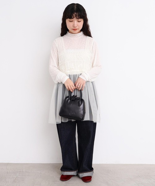 l'atelier du savon（アトリエドサボン）の「_いちごのコード刺繍　重ねるチュールブラウス（シャツ/ブラウス・レディース・ブラック/オフホワイト・FREE）」の19枚目の写真