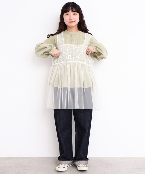 l'atelier du savon（アトリエドサボン）の「_いちごのコード刺繍　重ねるチュールブラウス（シャツ/ブラウス・レディース・ブラック/オフホワイト・FREE）」の22枚目の写真