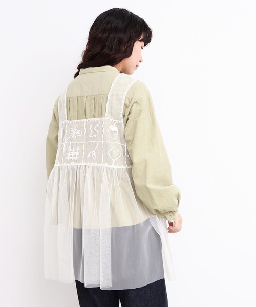 l'atelier du savon（アトリエドサボン）の「_いちごのコード刺繍　重ねるチュールブラウス（シャツ/ブラウス・レディース・ブラック/オフホワイト・FREE）」の12枚目の写真
