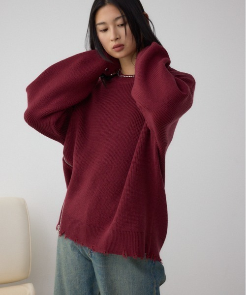 セール】サイドZIPニットトップス（ニット/セーター）｜AZUL BY MOUSSY