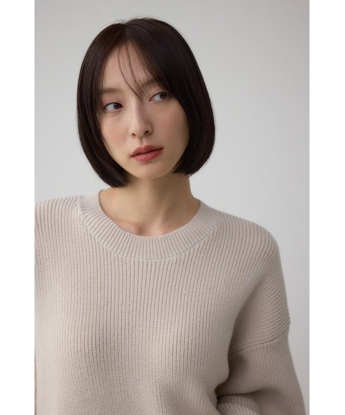 AZUL by moussy(アズールバイマウジー)の「サイドZIPニットトップス(ニット/セーター・レディース・アイボリー/ブラック系その他/グレー/ボルドー・FREE)」の5枚目の写真
