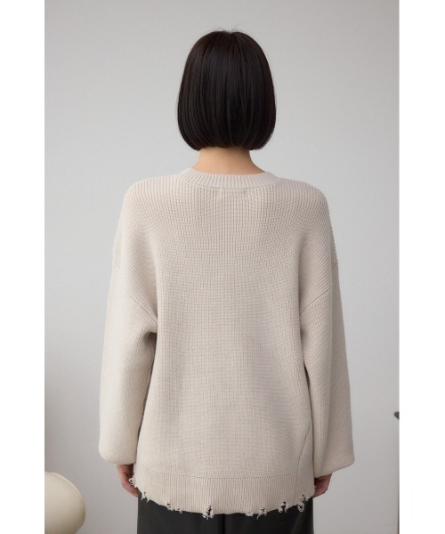 AZUL by moussy(アズールバイマウジー)の「サイドZIPニットトップス(ニット/セーター・レディース・アイボリー/ブラック系その他/グレー/ボルドー・FREE)」の10枚目の写真