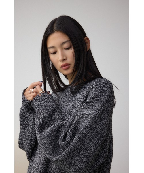 AZUL by moussy(アズールバイマウジー)の「サイドZIPニットトップス(ニット/セーター・レディース・アイボリー/ブラック系その他/グレー/ボルドー・FREE)」の15枚目の写真