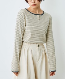 Crisp | ヘンリーボーダーTシャツ(Tシャツ/カットソー)