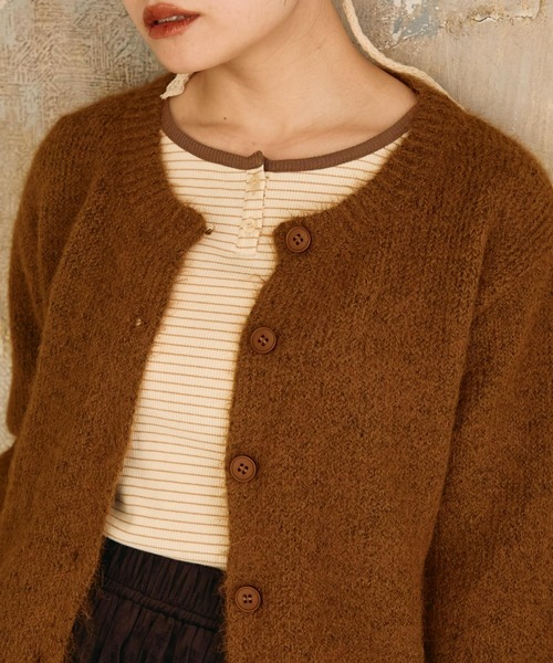 Crisp(クリスプ)の「ヘンリーボーダーTシャツ(Tシャツ/カットソー・レディース・ブラック/ベージュ・FREE)」の18枚目の写真