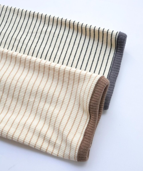 Crisp(クリスプ)の「ヘンリーボーダーTシャツ(Tシャツ/カットソー・レディース・ブラック/ベージュ・FREE)」の21枚目の写真