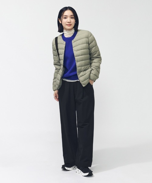 TIGORA（ティゴラ）の「ティゴラ TIGORA ライトダウンノーカラージャケット（ダウンジャケット/コート・レディース・ブラック/オリーブ/オフホワイト・L/M/S/XL）」の6枚目の写真