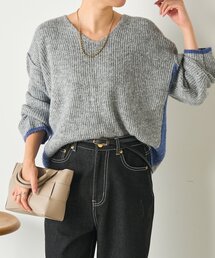 Jena espace merveilleux | 配色アゼVニット(ニット/セーター)