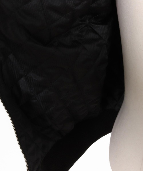 mj11213-ナイロンツイル×レザーMA-1ジャケット（MA-1）｜CAMBIO