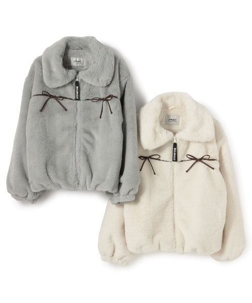 by LOVEiT(バイラビット)の「リボンファーブルゾン(ブルゾン・キッズ・ベージュ/ブルーグレー・130cm/140cm/120cm/160cm/150cm)」の14枚目の写真