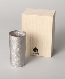 kuros'（クロス）の「【kuros'オリジナル】チタン二重タンブラー 窯創り プレミアム シルバー 350ml 桐箱入り（グラス/マグカップ/タンブラー）」