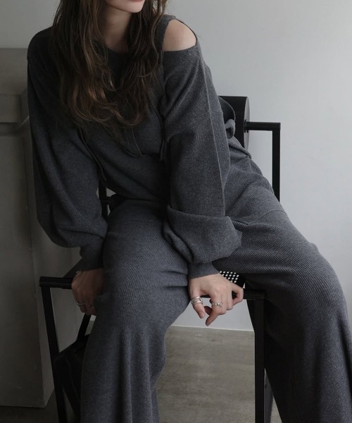 セール】shoulder belt knit all-in-one（つなぎ/オールインワン