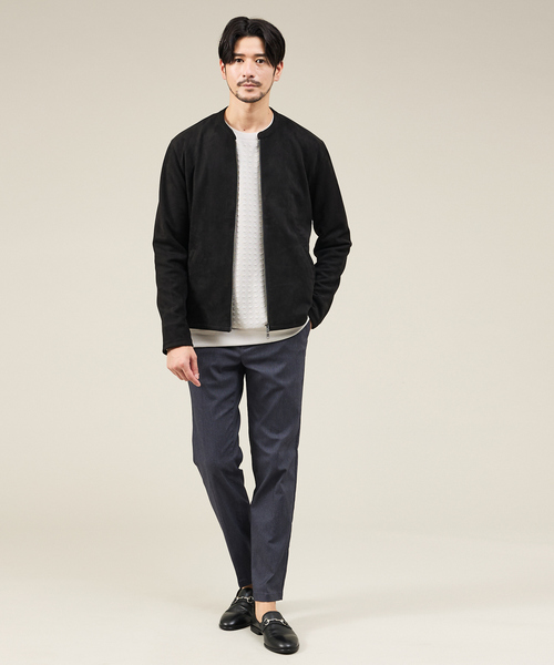 ABAHOUSE GRAY(アバハウスグレイ)の「【スエードライク】シングルライダース ブルゾン(ライダースジャケット・メンズ・ライトブラウン/グレイッシュベージュ/ブラック・46/48/50)」の5枚目の写真