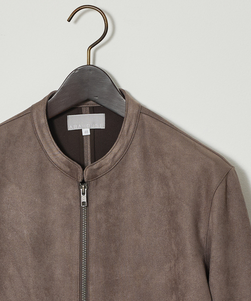 ABAHOUSE GRAY(アバハウスグレイ)の「【スエードライク】シングルライダース ブルゾン(ライダースジャケット・メンズ・ライトブラウン/グレイッシュベージュ/ブラック・46/48/50)」の4枚目の写真