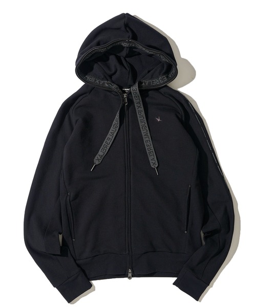 1piu1uguale3 RELAX（ウノピュウノウグァーレトレリラックス）の「【1PIU1UGUALE3 RELAX】THICK STRING LOGO, ZIP HOODIE（パーカー・メンズ・ブラック/グレー・LARGE/MEDIUM/X-LARGE）」の2枚目の写真