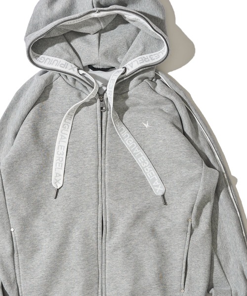 1piu1uguale3 RELAX（ウノピュウノウグァーレトレリラックス）の「【1PIU1UGUALE3 RELAX】THICK STRING LOGO, ZIP HOODIE（パーカー・メンズ・ブラック/グレー・LARGE/MEDIUM/X-LARGE）」の5枚目の写真