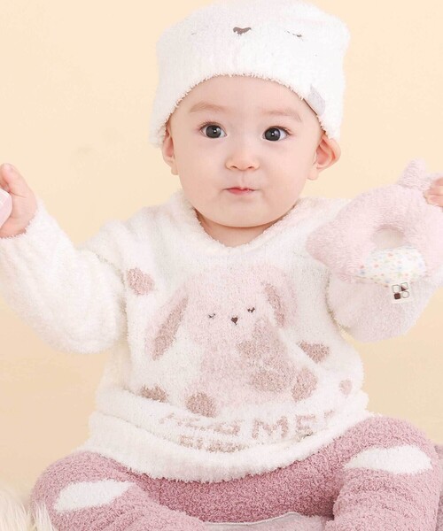 SLAP SLIP BABY（スラップスリップベビー）の「【お揃い】アニマルウサギ恐竜もこもこパッチニットトップス(70~80cm)（その他ベビーウェア・キッズ・グレー/オフホワイト・FREE）」の2枚目の写真