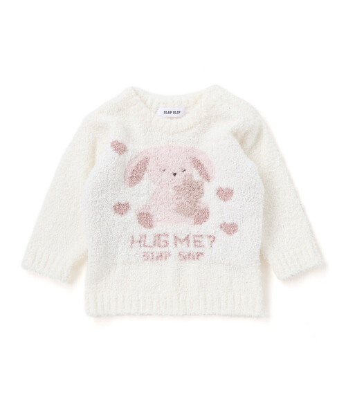 SLAP SLIP BABY（スラップスリップベビー）の「【お揃い】アニマルウサギ恐竜もこもこパッチニットトップス(70~80cm)（その他ベビーウェア・キッズ・グレー/オフホワイト・FREE）」の8枚目の写真