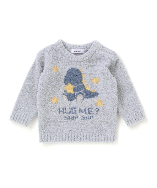 SLAP SLIP BABY（スラップスリップベビー）の「【お揃い】アニマルウサギ恐竜もこもこパッチニットトップス(70~80cm)（その他ベビーウェア・キッズ・グレー/オフホワイト・FREE）」の6枚目の写真