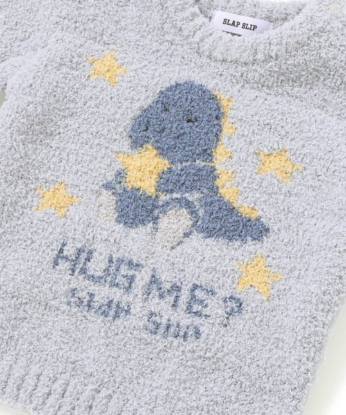 SLAP SLIP BABY（スラップスリップベビー）の「【お揃い】アニマルウサギ恐竜もこもこパッチニットトップス(70~80cm)（その他ベビーウェア・キッズ・グレー/オフホワイト・FREE）」の10枚目の写真