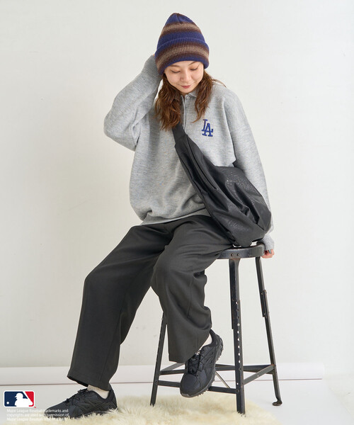 FREAK'S STORE（フリークスストア）の「MLB/エムエルビー MLB ポロニット/ポロ襟/襟付きニット（ニット/セーター・レディース・オフホワイト/ライトグレー/ピンク/ネイビー/ブラウン・FREE/ﾌﾘ-）」の20枚目の写真