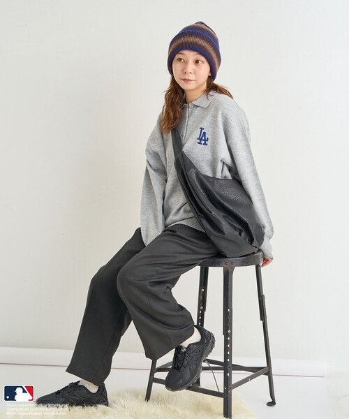 FREAK'S STORE（フリークスストア）の「MLB/エムエルビー MLB ポロニット/ポロ襟/襟付きニット（ニット/セーター・レディース・オフホワイト/ライトグレー/ピンク/ネイビー/ブラウン・FREE/ﾌﾘ-）」の21枚目の写真