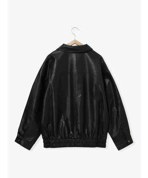 ehka sopo（エヘカソポ）の「エコレザージャケット（ブルゾン・レディース・モカ/ブラウン/ブラック・F）」の11枚目の写真