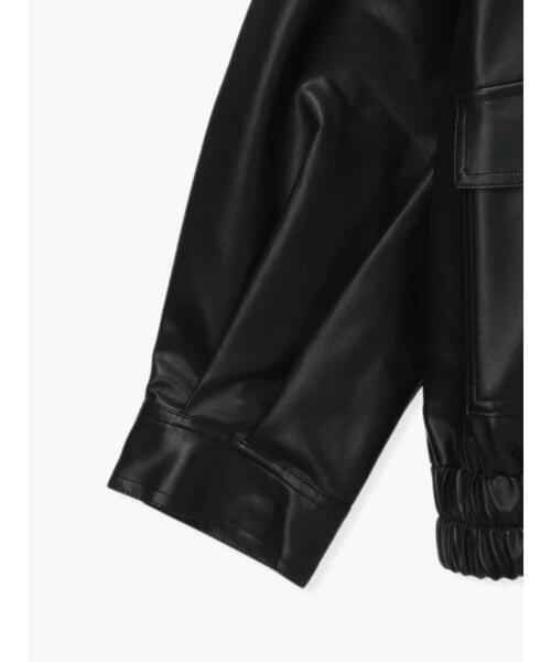 ehka sopo（エヘカソポ）の「エコレザージャケット（ブルゾン・レディース・モカ/ブラウン/ブラック・F）」の13枚目の写真